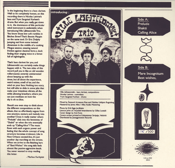 Ville Lähteenmäki Trio - Introducing: Ville Lähteenmäki Trio LP