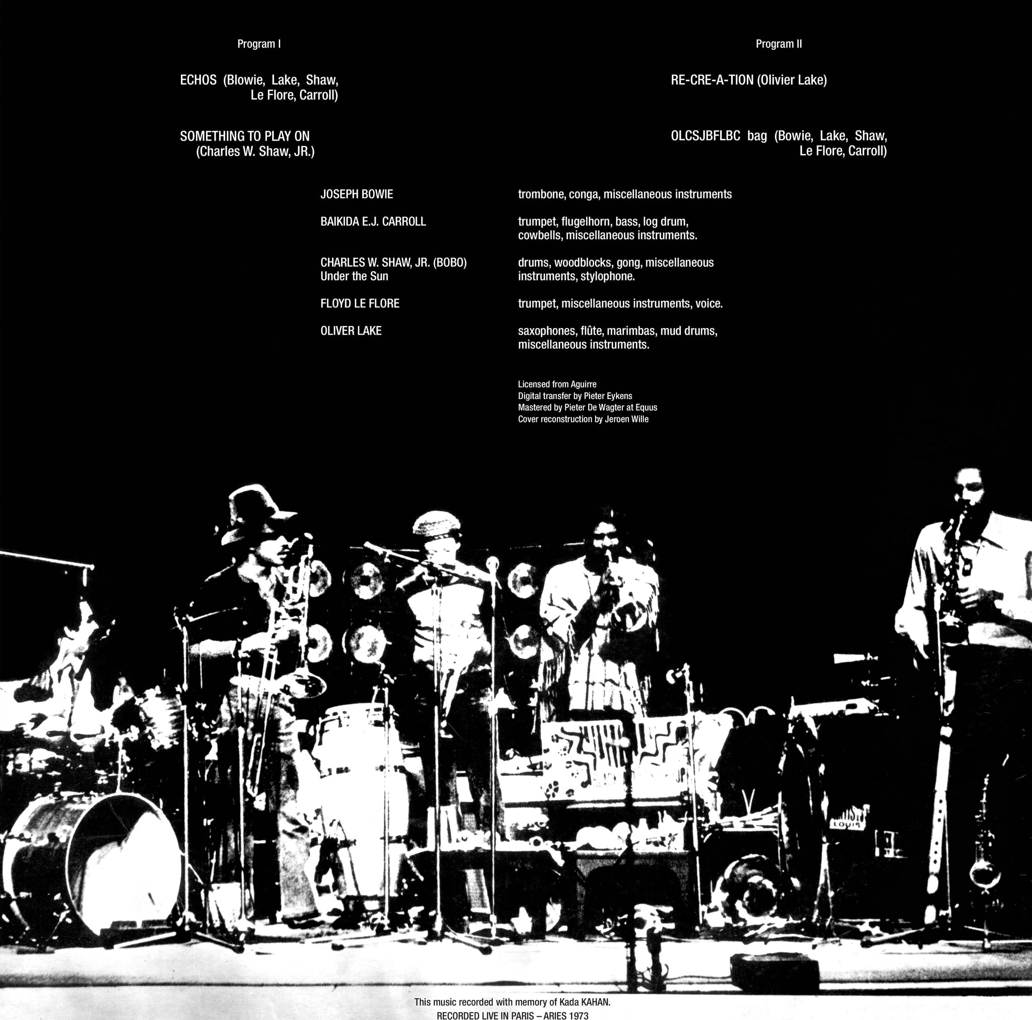Black Artists Group ‎– In Paris, Aries 1973 LP – Aguirre Records