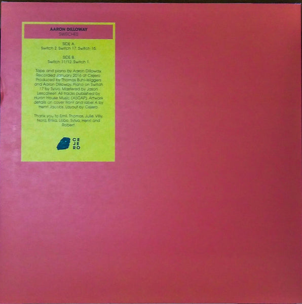 Aaron Dilloway ‎– Switches LP