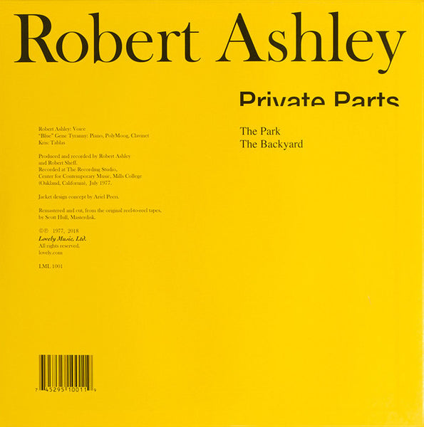 Robert Ashley - Private Parts LP