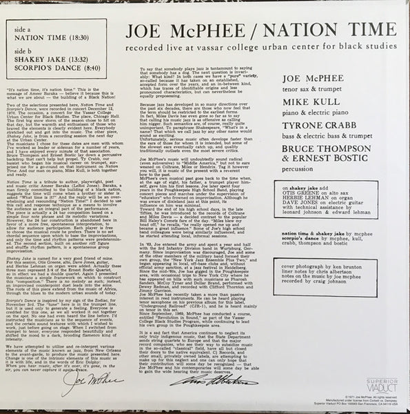 Joe McPhee - Nation Time LP