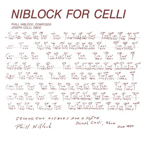 Phill Niblock - Niblock For Celli / Celli Plays Niblock LP